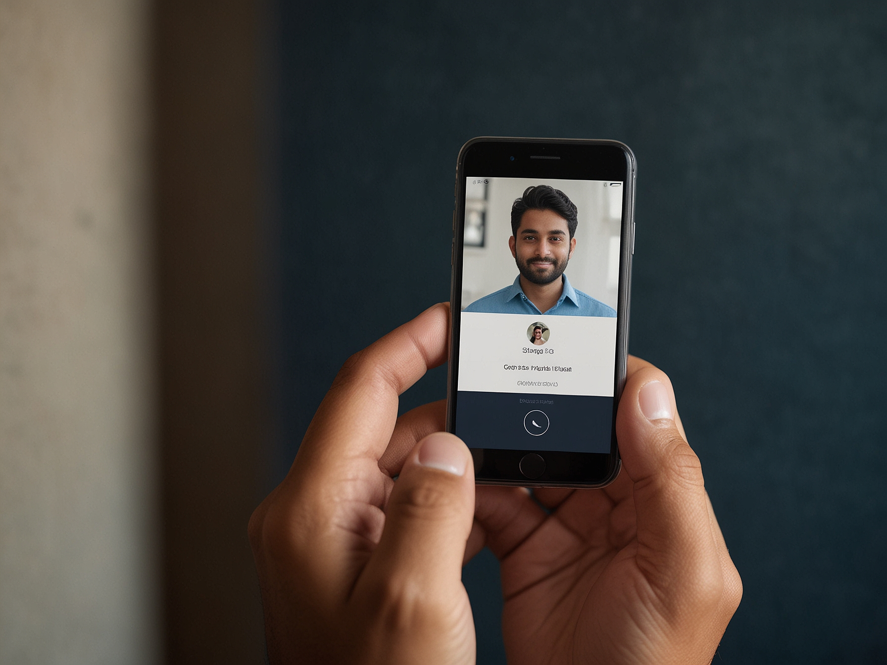User logging in on mobile